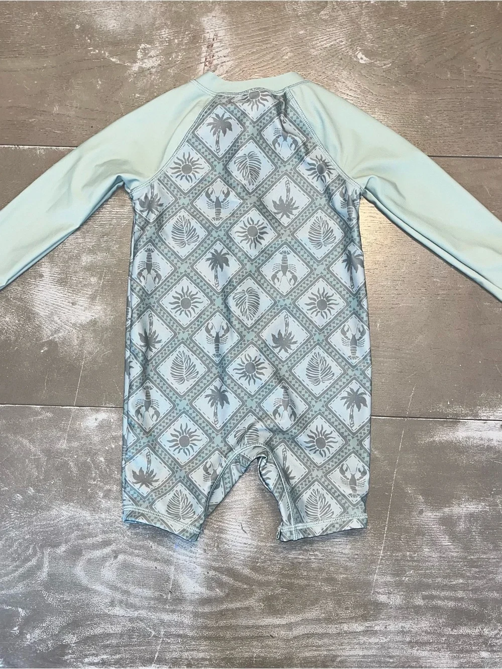 Oshkosh B’gosh Pink Green Sleeve Swim Suit Set Full Zip Snap NWOT 24  Bucket Hat